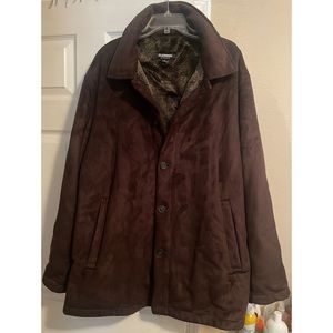 NWOT CLAIBORNE Men’s Faux Suede Winter Coat 🤎